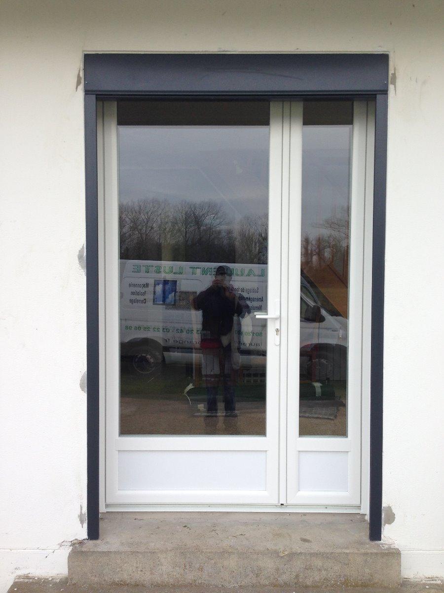Porte fenêtre en PVC-blanc tierce avec semi-fixe - RUE - 80